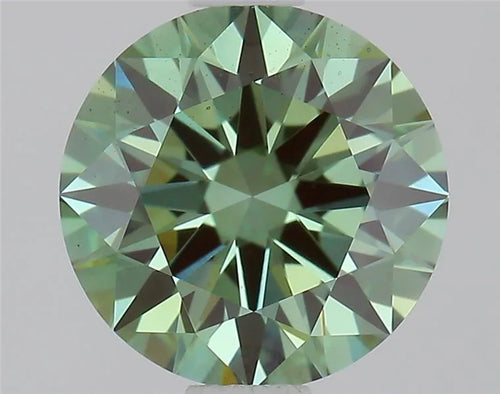 1.08ct Round Lab Grown Diamond (Colour Fancy Vivid Green, Clarity VS2, Cut ID, IGI Certified)