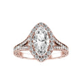 Marquise Natural Diamond Bridal Ring — down