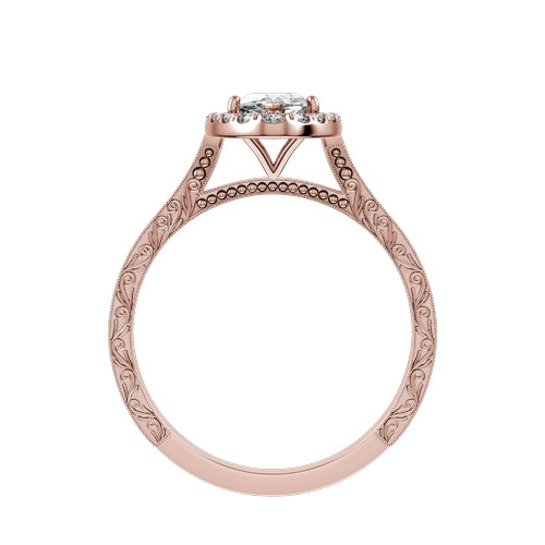 Marquise Natural Diamond Bridal Ring — front