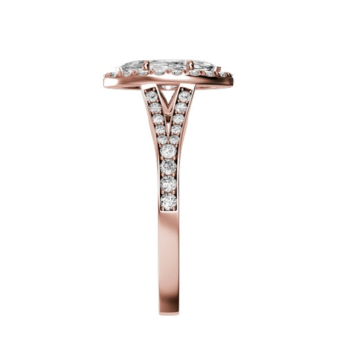 Marquise Natural Diamond Bridal Ring — side