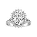 Oval Natural Diamond Bridal Ring — down