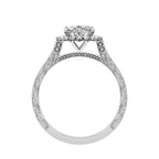 Oval Natural Diamond Bridal Ring — front