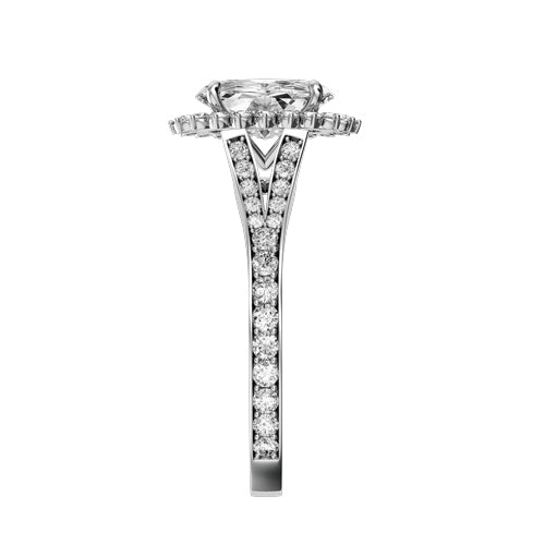 Oval Natural Diamond Bridal Ring — side