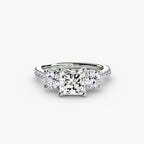 Three-Stone with Pavé Band