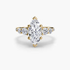 Five Stone Ring with Pavé Band